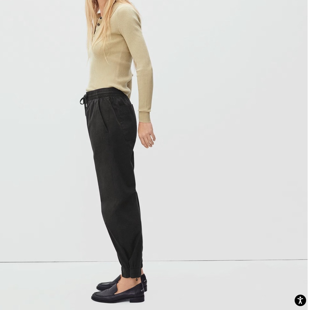 NWT $68 Everlane Easy Jogger XXS black organic cotton pants fashion sustainable